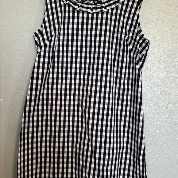 Talbots Gingham Pleated-Neck blk and white dress - Picture 4 of 9